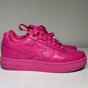 bape hot pink bapestas